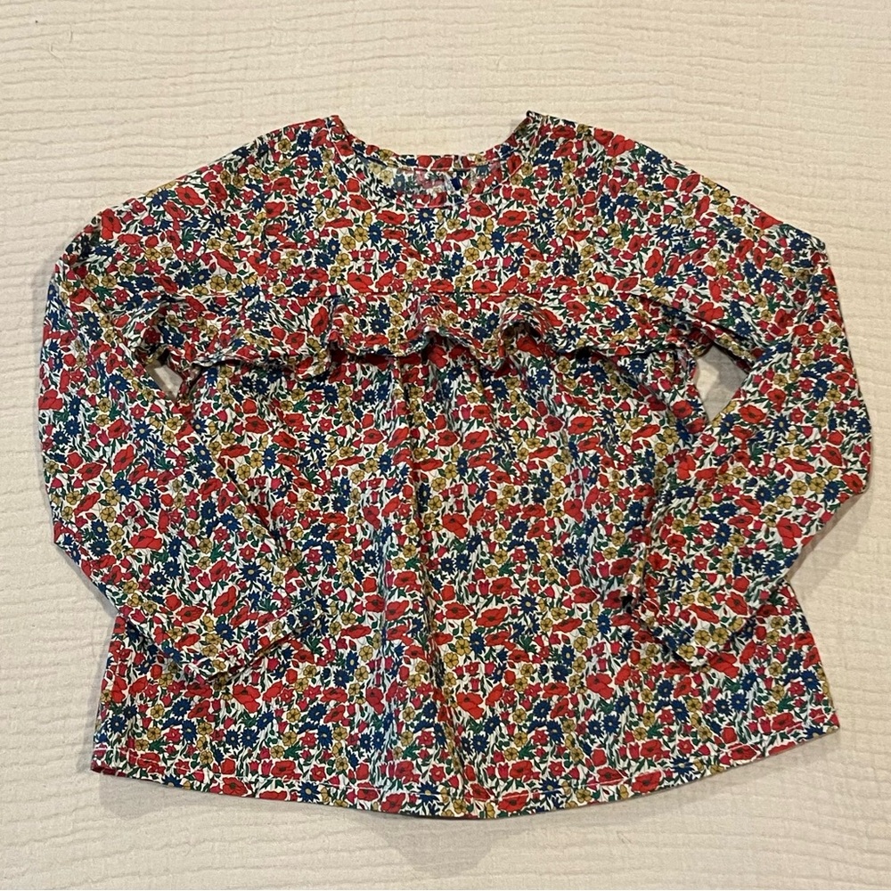 Absorba Floral Girls Blouse  Red Blue Yellow Flowers
Ruffle Top Size 110cm US 5